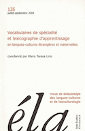 Études de linguistique appliquée, no 135